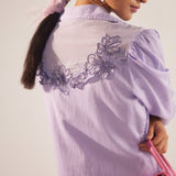 Purple Event Wear Long Dress With Yolk Embroidery and Side Slit - Western Era Dresses for women