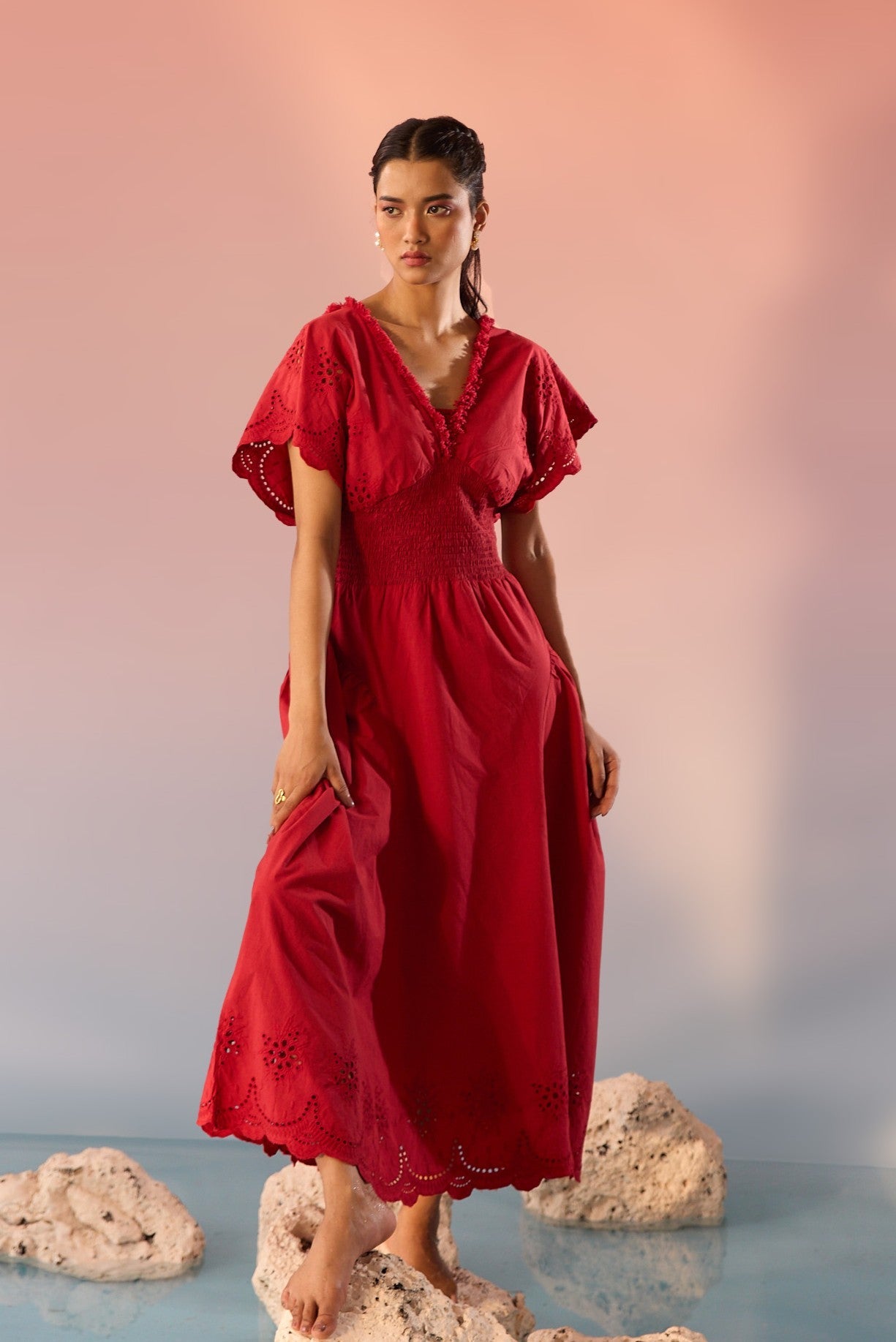 Schiffli Maxi Dress - Western Era Dresses for women