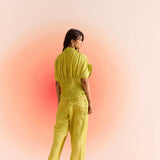 Smoked Top with Pleated Sleeves and Wrap Trouser Cordset - Western Era Cordset for women
