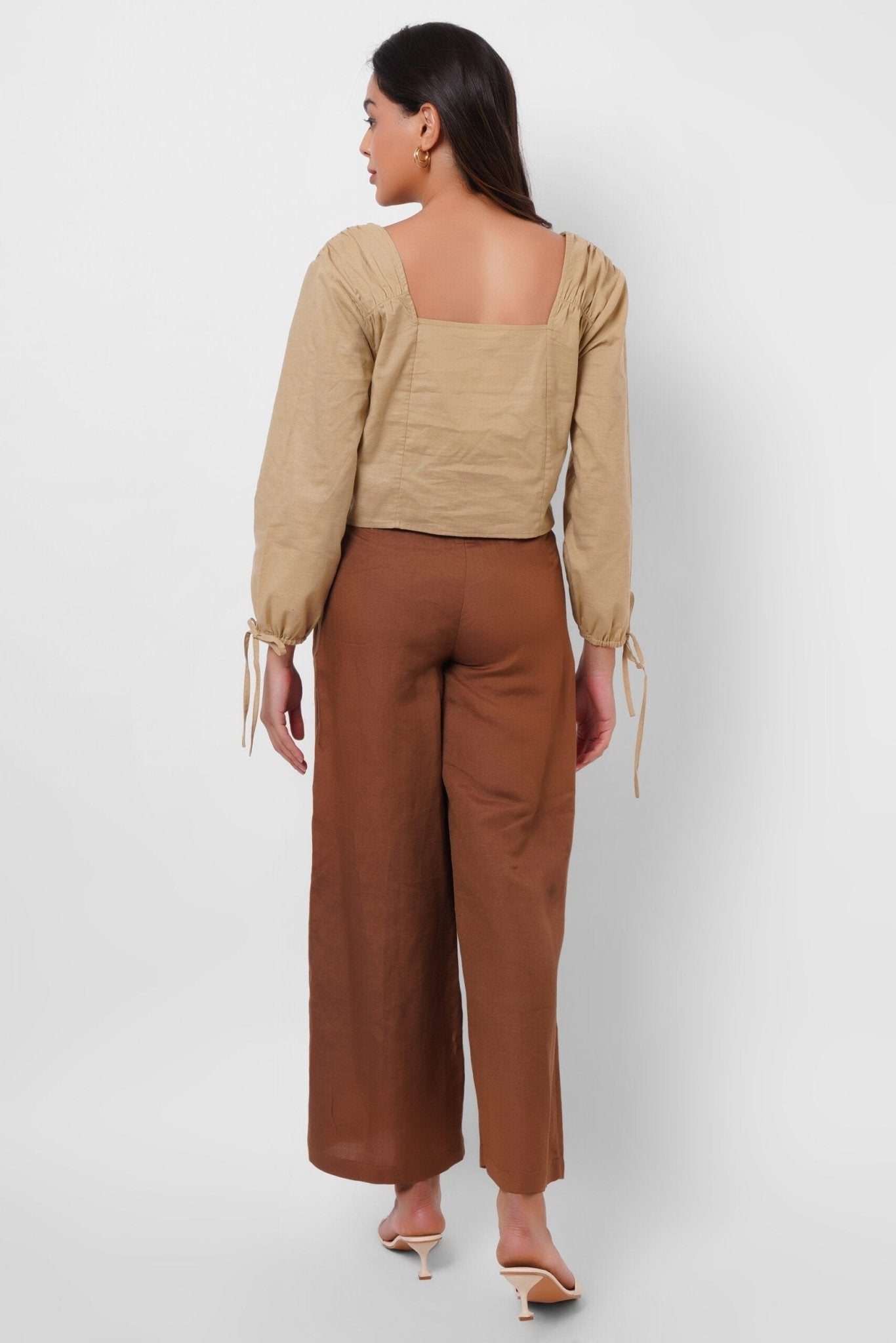 Square Neck Mud Top with Elasticated Cuff - Western Era Tops for women