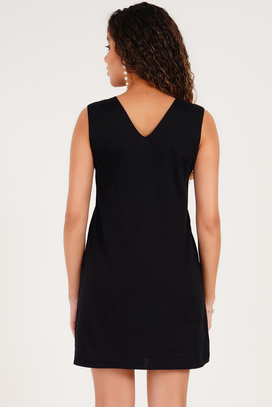Stardust Embellished Tie - Front Mini Dress - Western Era Dresses for women