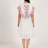 Statement Party Wear Off White Embroidered Collar Dress With Spaghetti - Western Era Dresses for women