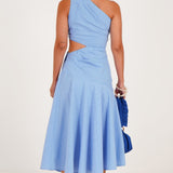 Striped One Shoulder Floret Dress - Western Era Dresses for women