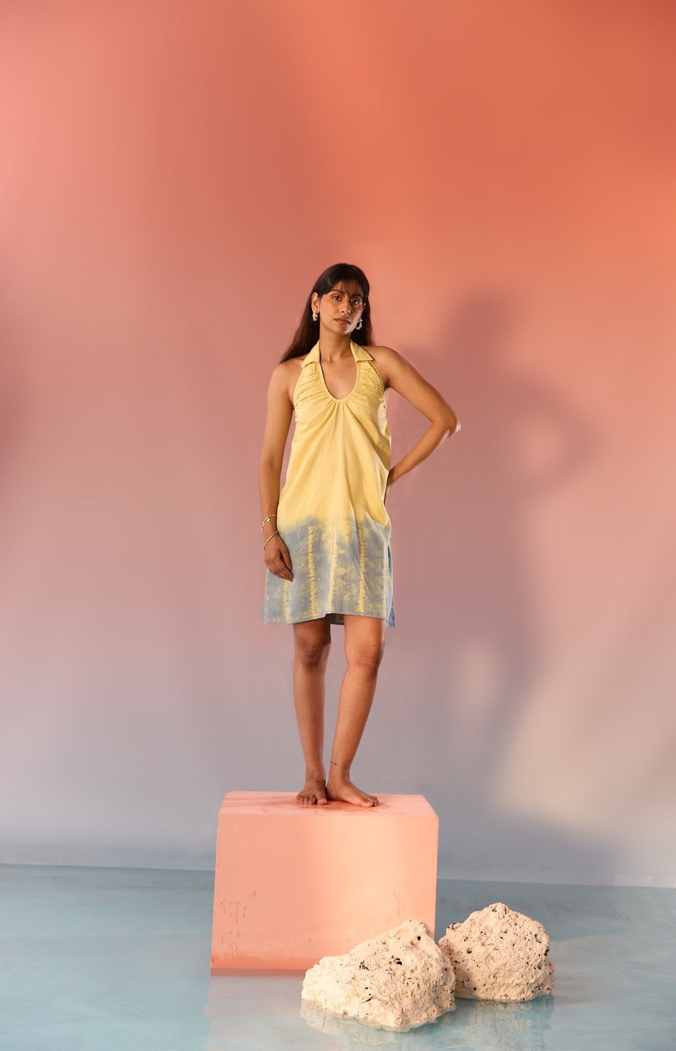 Sun and Slate Tie Dye Halter Dress - Western Era Tops for women
