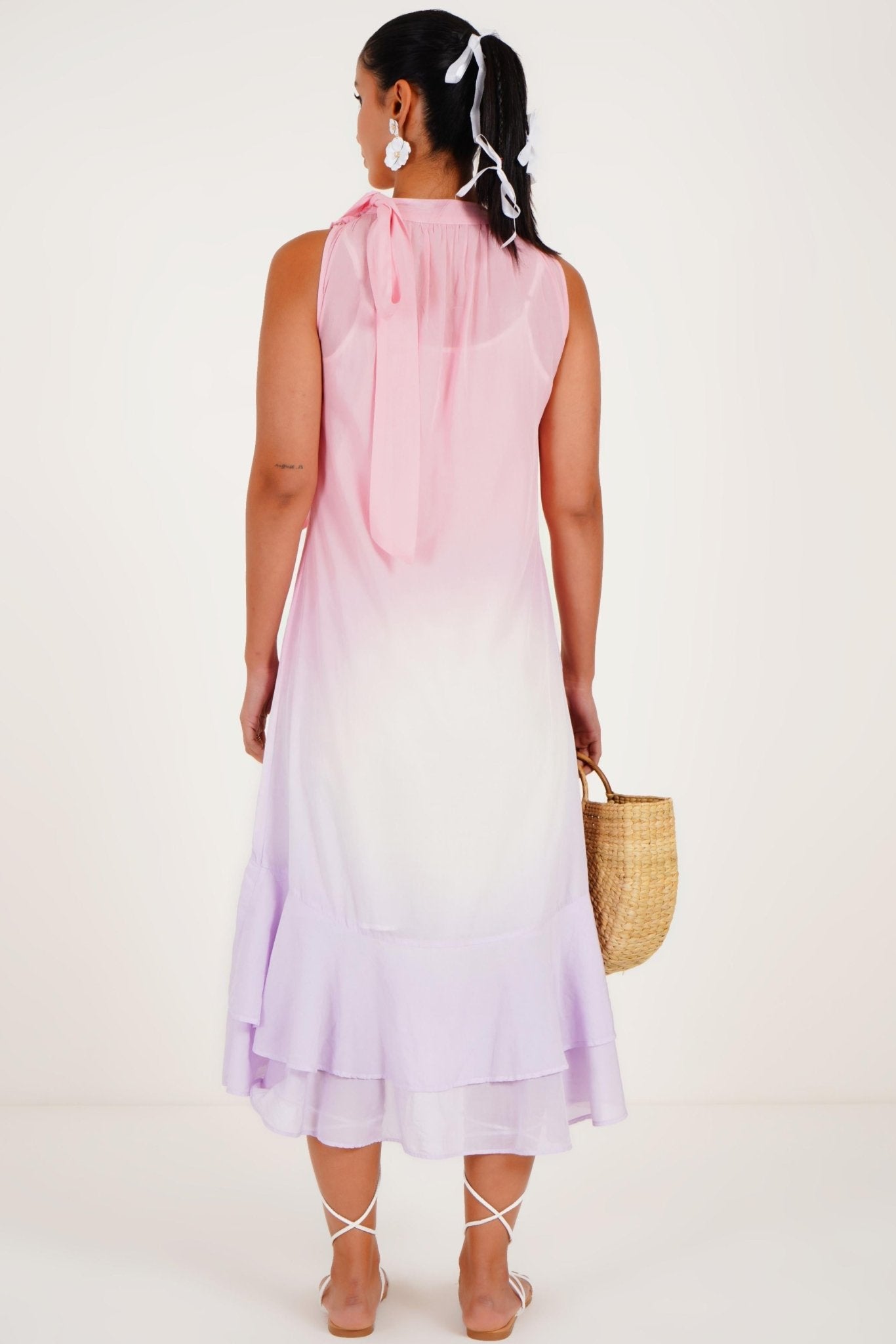Sunset ombre hand dyed midi dress - Western Era Dresses for women
