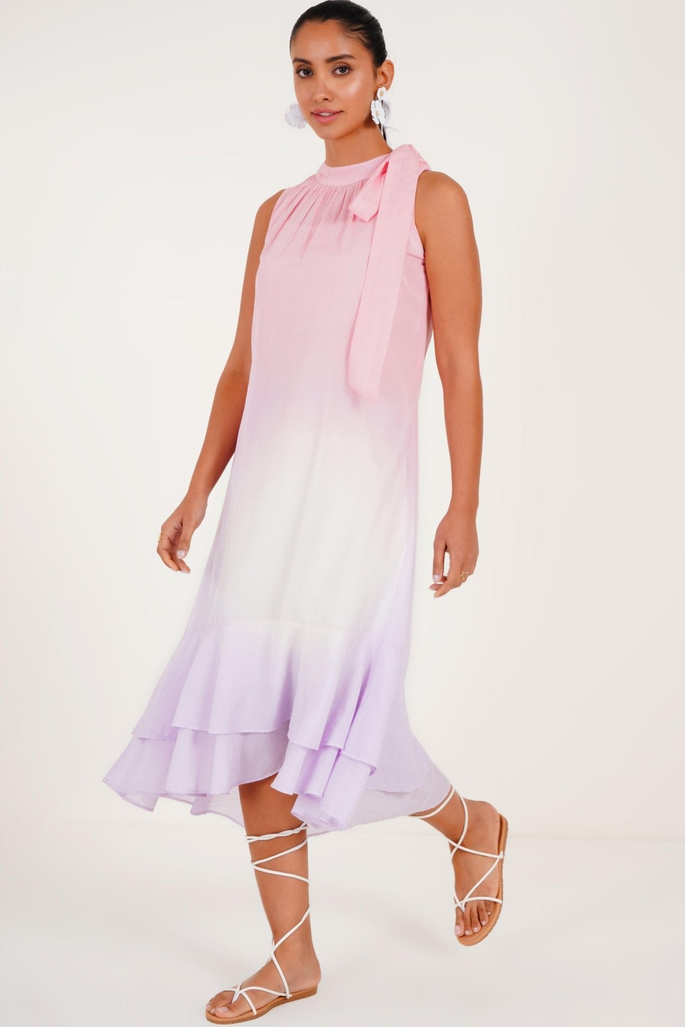 Sunset ombre hand dyed midi dress - Western Era Dresses for women