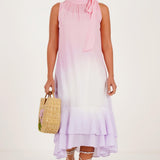 Sunset ombre hand dyed midi dress - Western Era Dresses for women
