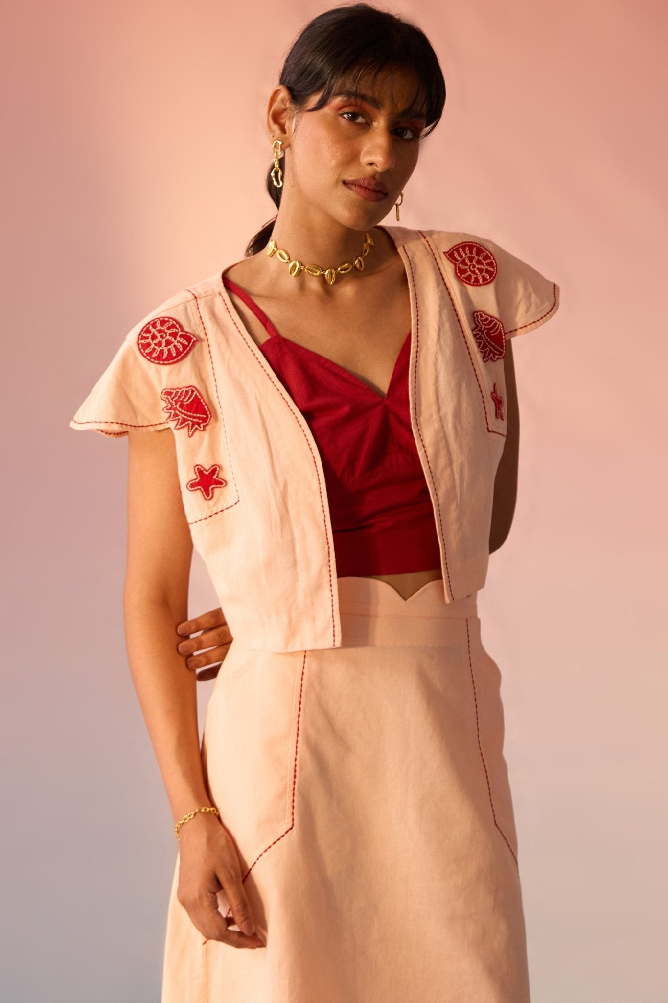 Three Piece Set of Jacket Bustier and Skirt - Western Era Co - ord set for women