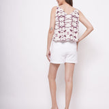 V Neck Tie Dye Printed Pink Top - Western Era Tops for women