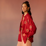 Oversized Shirt with Star Applique