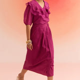 Wine Wrap Draped Long Skirt - Western Era Bottoms for women