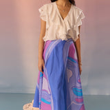 Yin Yan Face Print Skirt and Top Set - Western Era Cordset for women