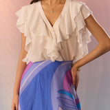 Yin Yan Face Print Skirt and Top Set - Western Era Cordset for women