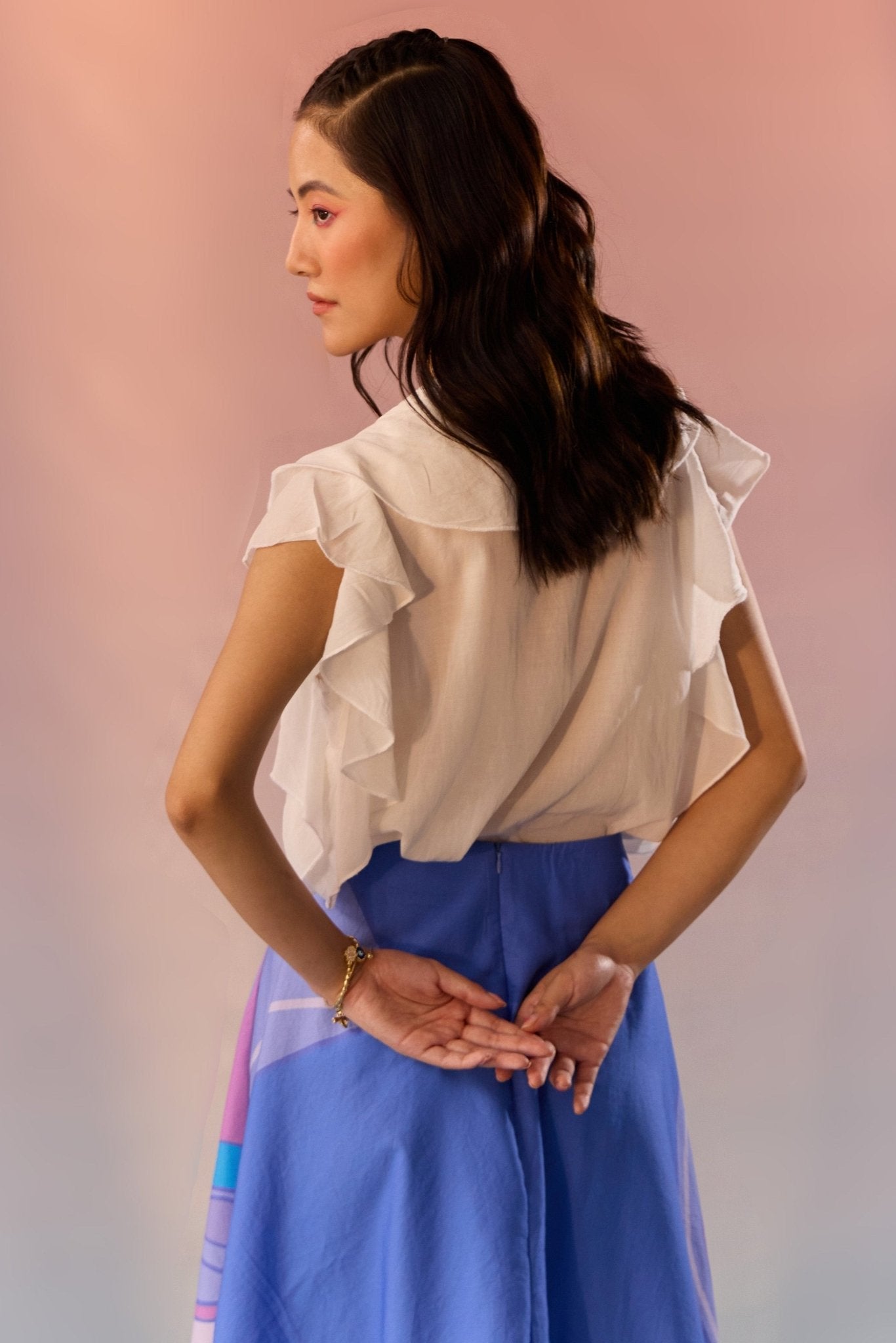Yin Yan Face Print Skirt and Top Set - Western Era Cordset for women