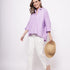 Office Wear Oversized High Low Lavender Shirt - Western Era  Tops