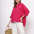 Office Wear Oversized High Low Hot Pink Shirt - Western Era  Tops