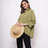 Office Wear Oversized High Low Green Shirt - Western Era  Tops