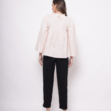 Office Wear Pintuck Light Pink Top - Western Era  Tops