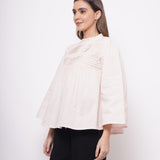 Office Wear Pintuck Light Pink Top - Western Era  Tops