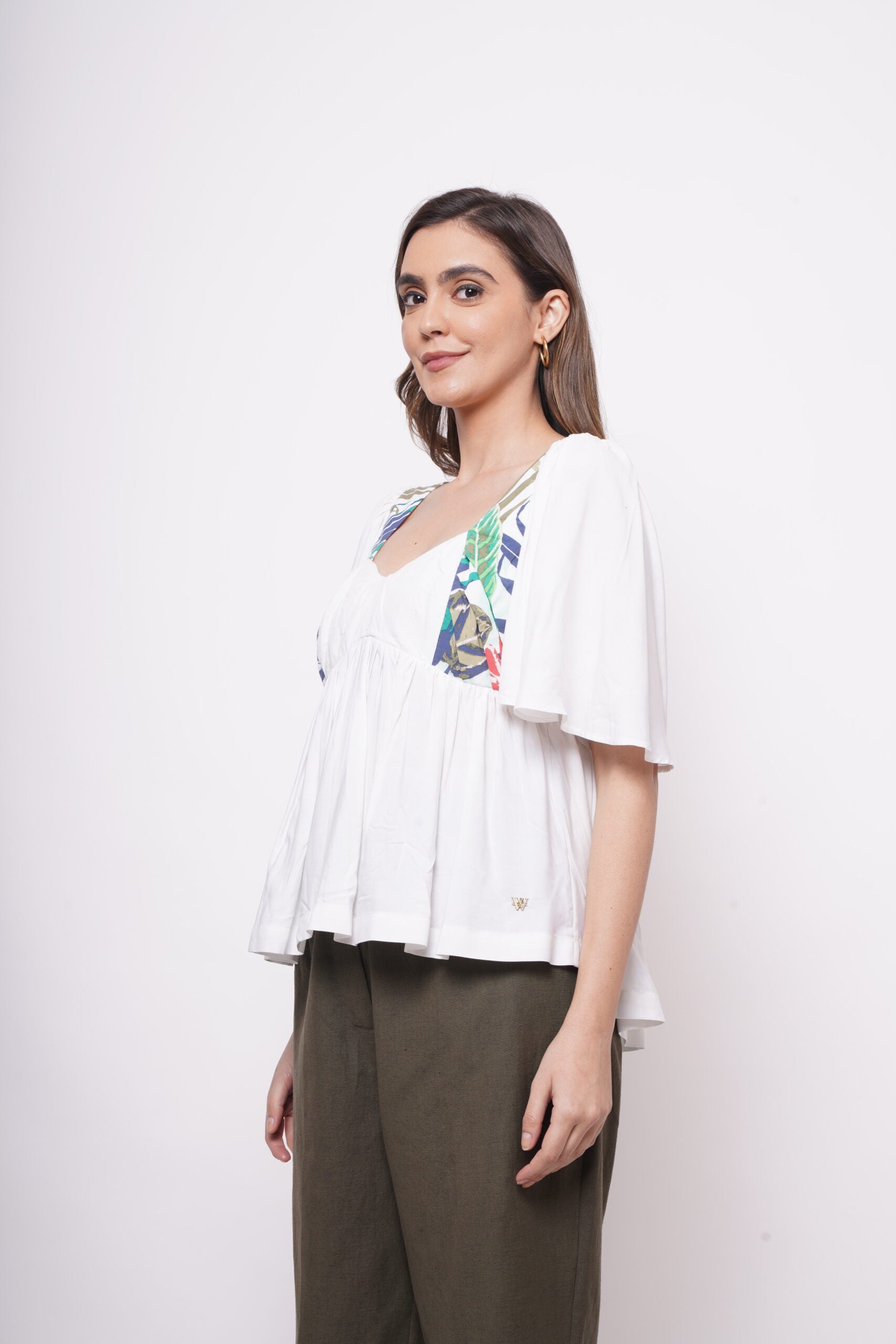 Resort Wear White Print Top - Western Era  Tops