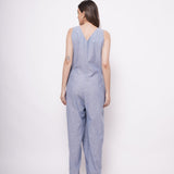 Formal Wear Side Knot Overlap Blue Jumpsuit - Western Era  Jumpsuits