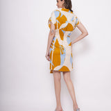 Wrap Around Yellow Bold Print Short Dress - Western Era  Dresses