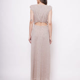 Event Wear Beige Long Dress With Side slit - Western Era  Dresses