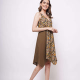 Kalamkari Print Color blocking Oversized Dress - Western Era  Dresses