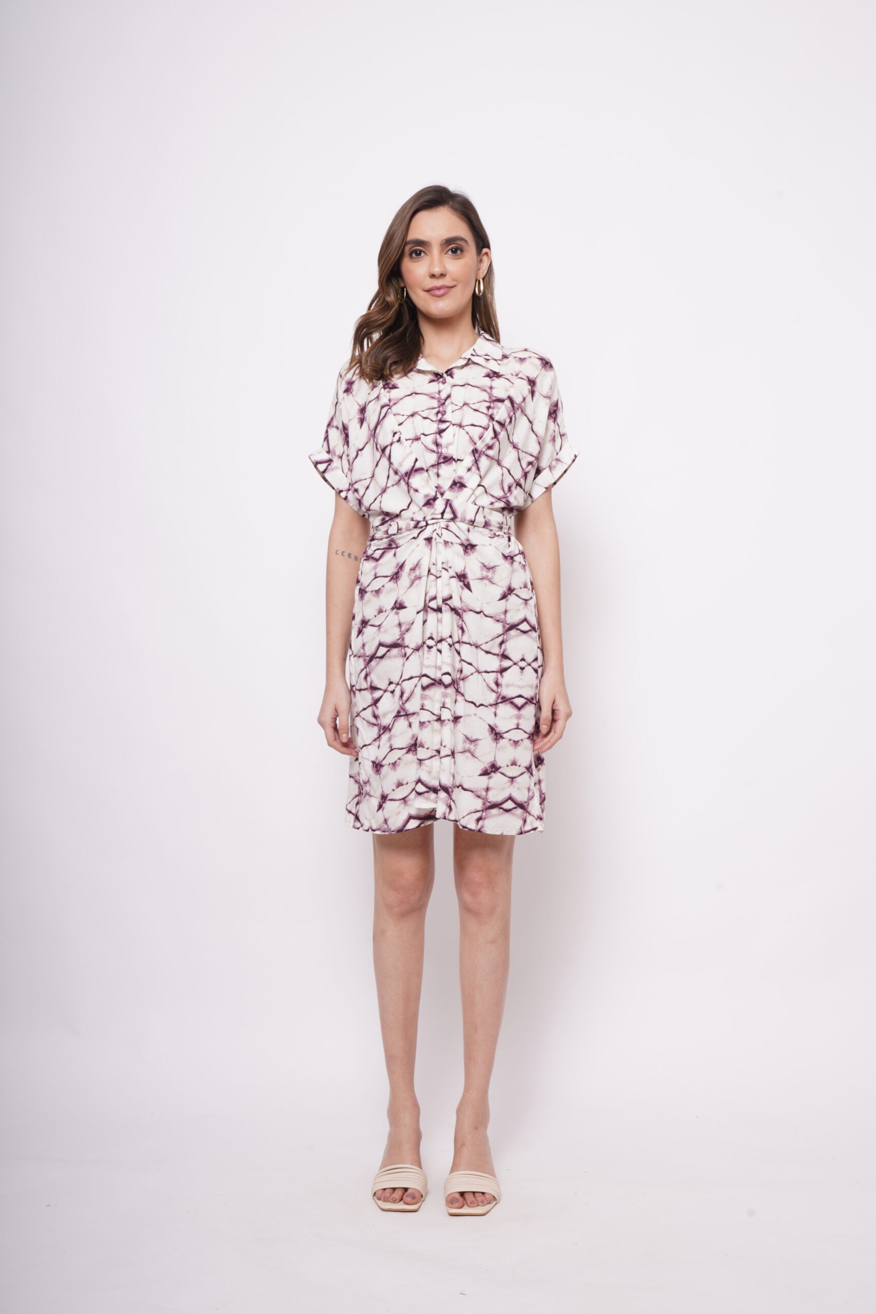 Tie Dye Print Wrap Around Dress - Western Era  Dresses