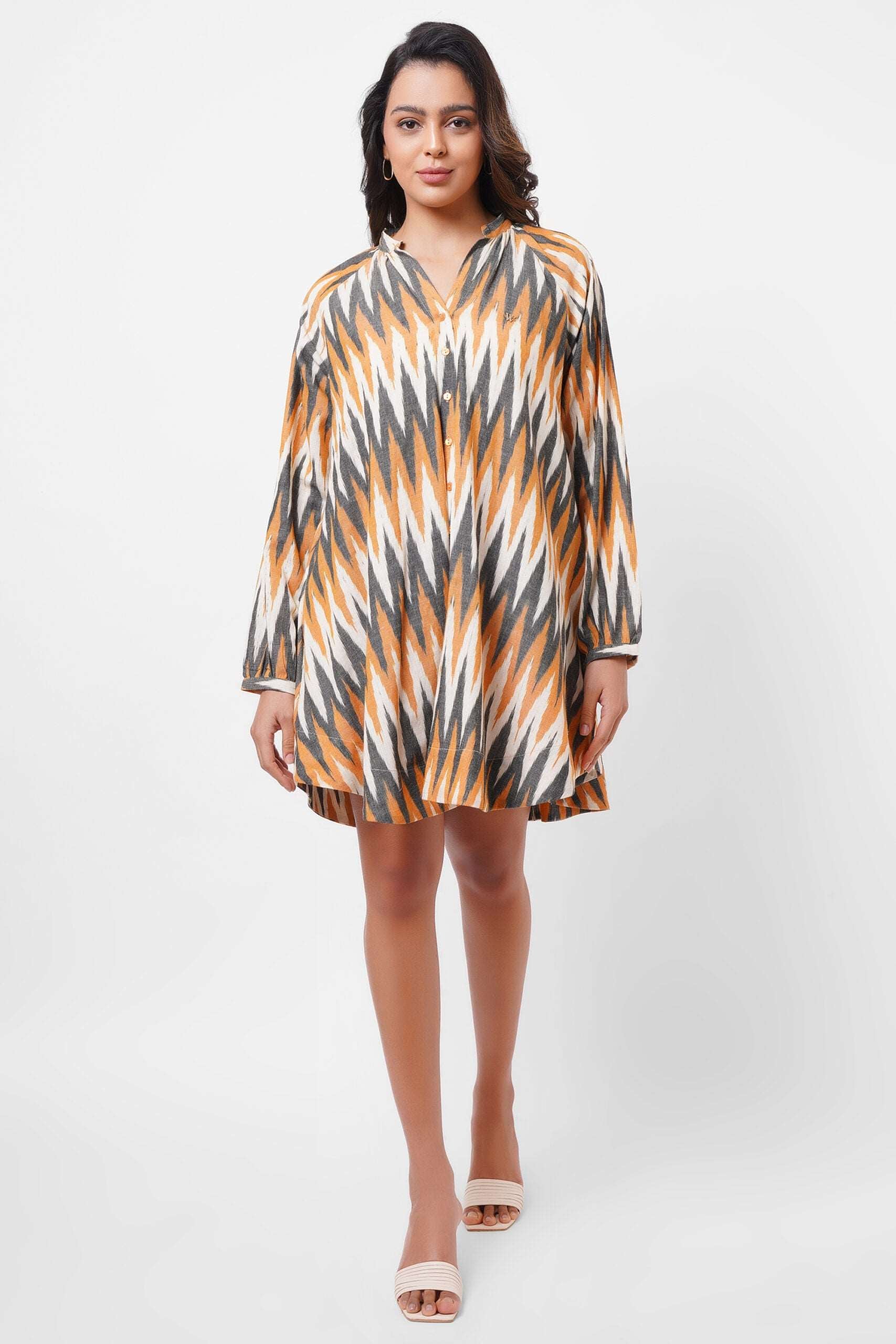 Oversized Event Wear Ikat Dress - Western Era  Dresses