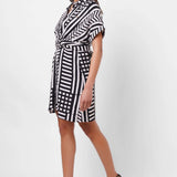 Black and White Wrap Around Dress - Western Era  Dresses