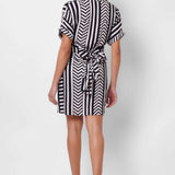 Black and White Wrap Around Dress - Western Era  Dresses