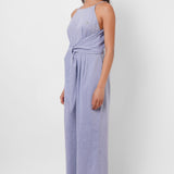 Front Strap Knot Sleeveless Blue Jumpsuit - Western Era  Jumpsuits