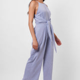 Front Strap Knot Sleeveless Blue Jumpsuit - Western Era  Jumpsuits