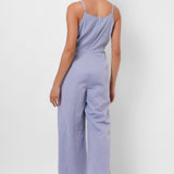 Front Strap Knot Sleeveless Blue Jumpsuit - Western Era  Jumpsuits