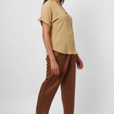 Formal Wear Mustard Moss Crepe Top - Western Era  Tops