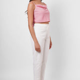 First Date Wear Sleeveless Pink Top With Back Bow - Western Era  Tops