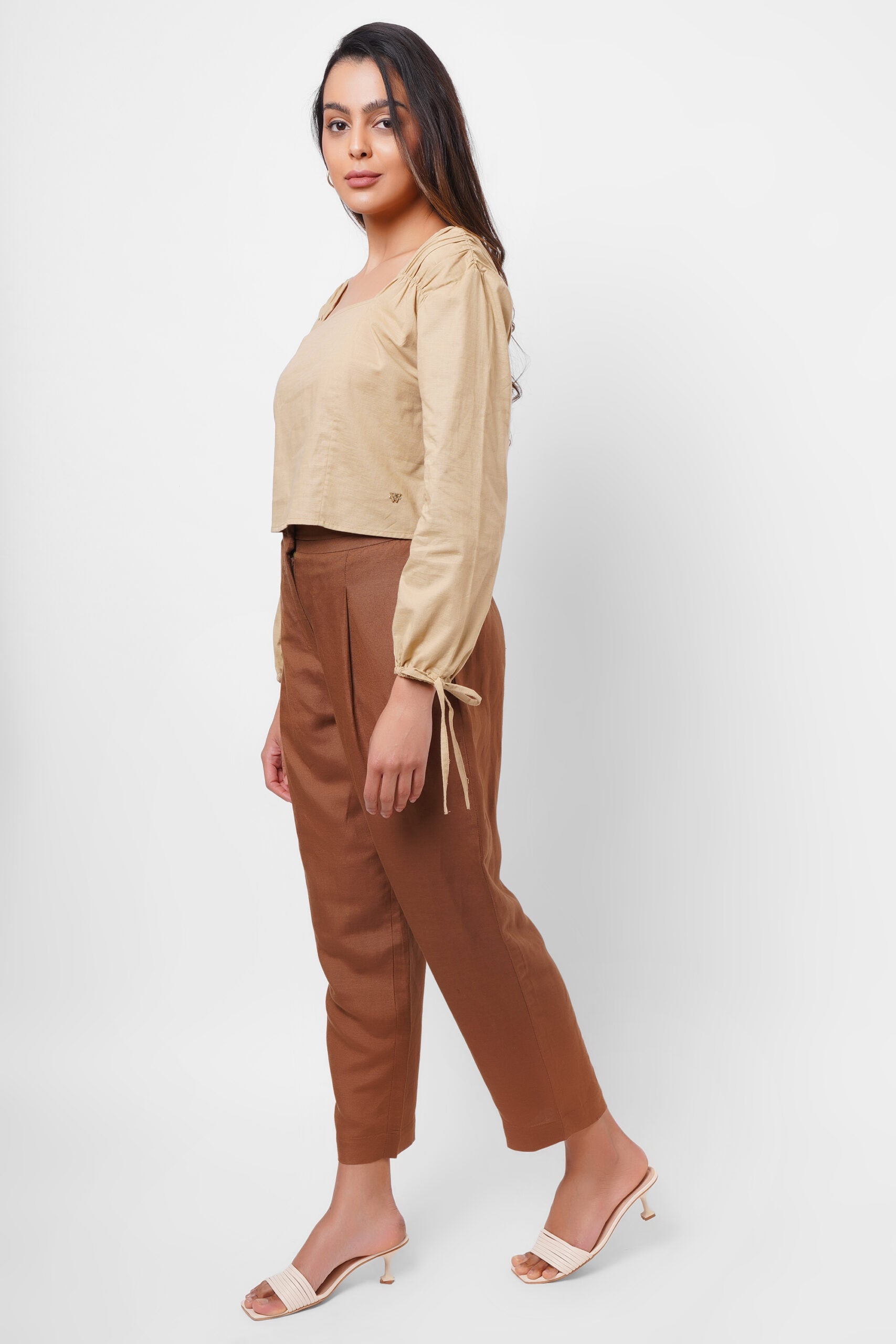 Square Neck Mud Top with Elasticated Cuff - Western Era  Tops