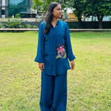 Floral Chintz Embroidery Teal Set