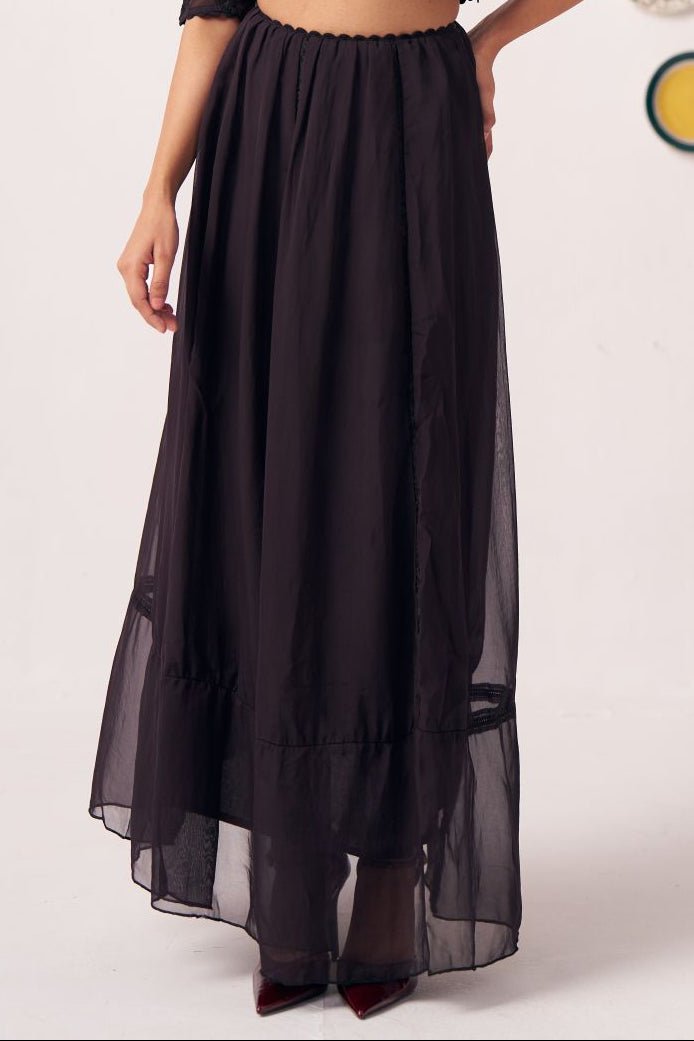 Aaira Black Maxi Skirt - Western Era Bottoms for women