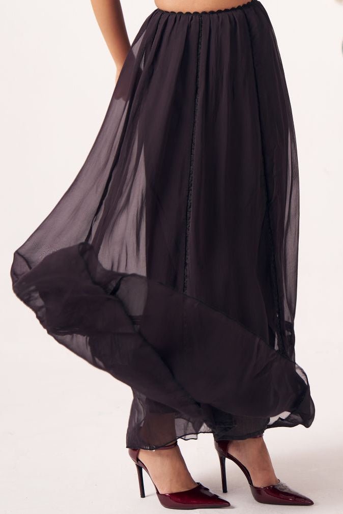 Aaira Black Maxi Skirt - Western Era Bottoms for women