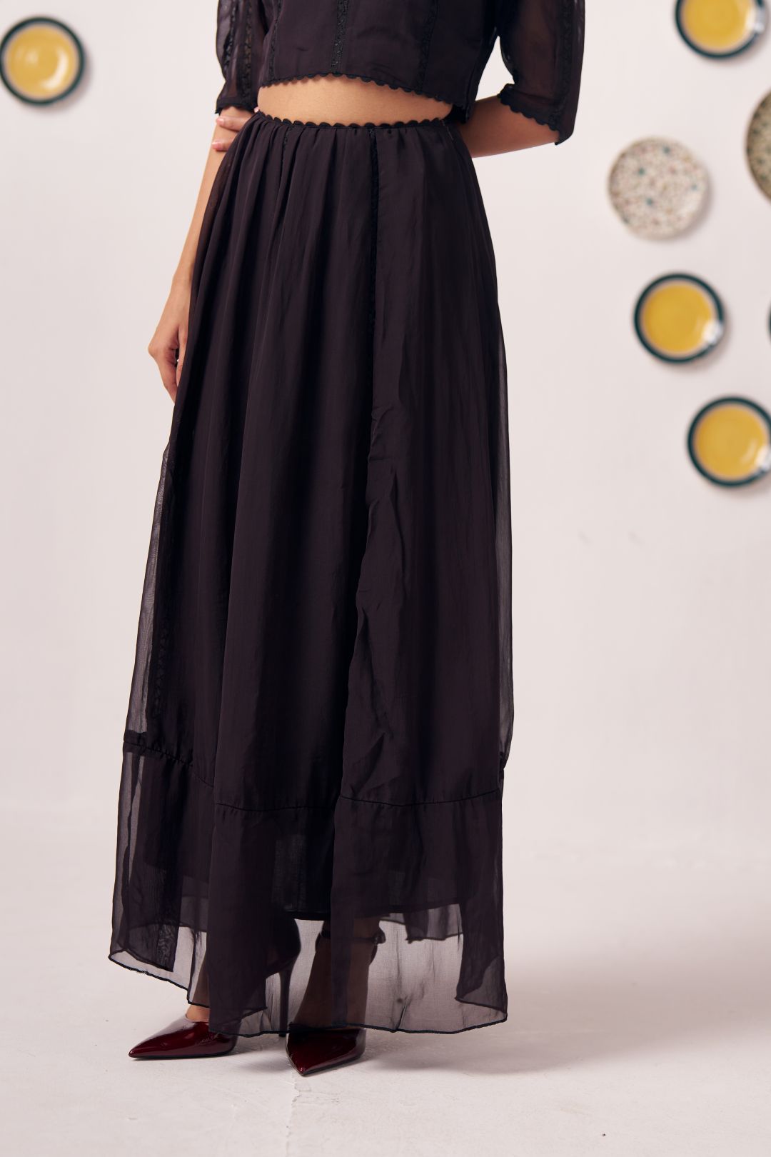 Aaira Black Maxi Skirt - Western Era Bottoms for women