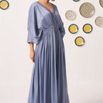 Aeris Steel Blue Embellished Maxi Dress - Western Era Dresses for women