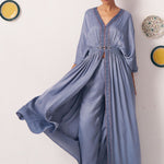 Aeris Steel Blue Embellished Maxi Dress - Western Era Dresses for women