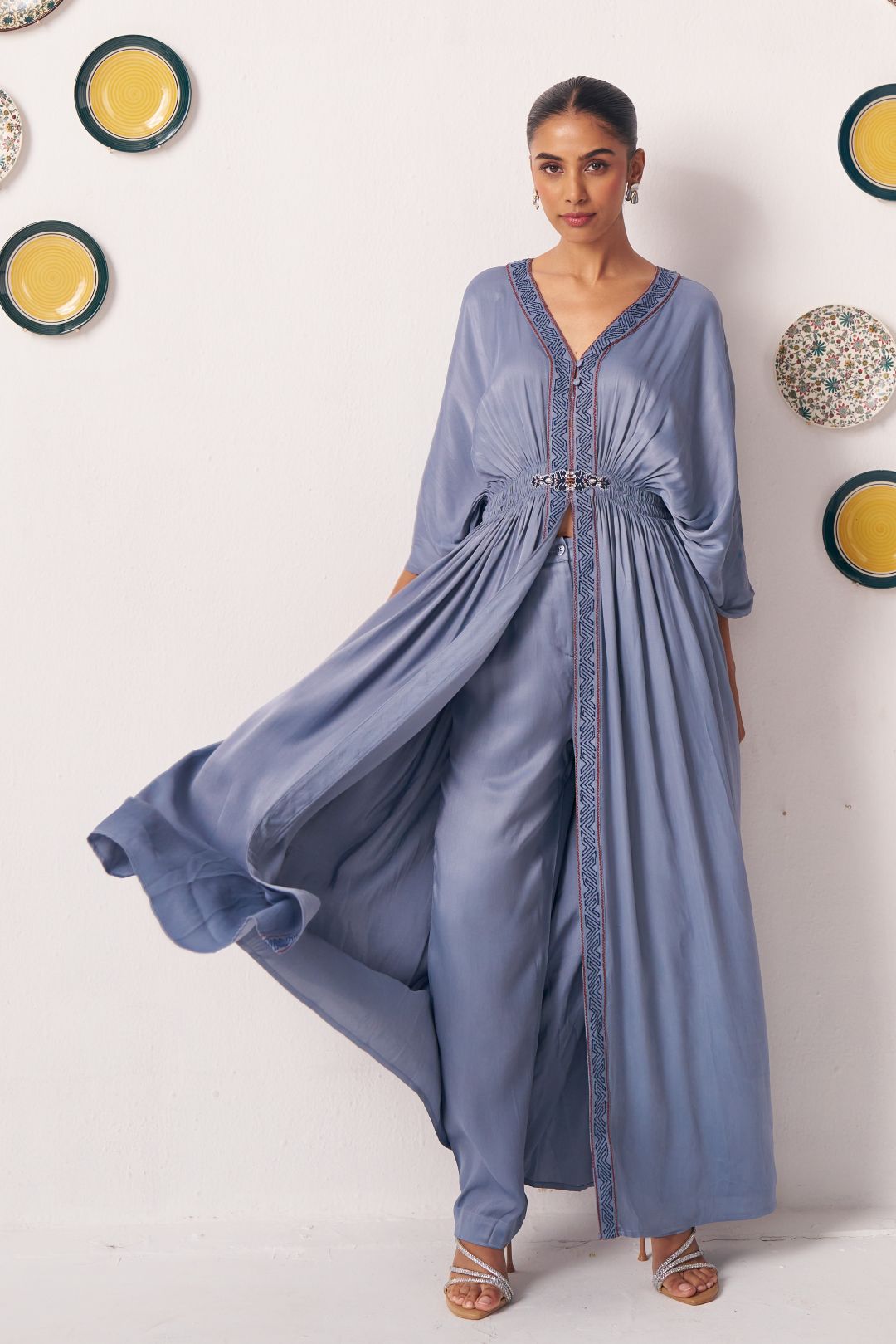 Aeris Steel Blue Embellished Maxi Dress - Western Era Dresses for women