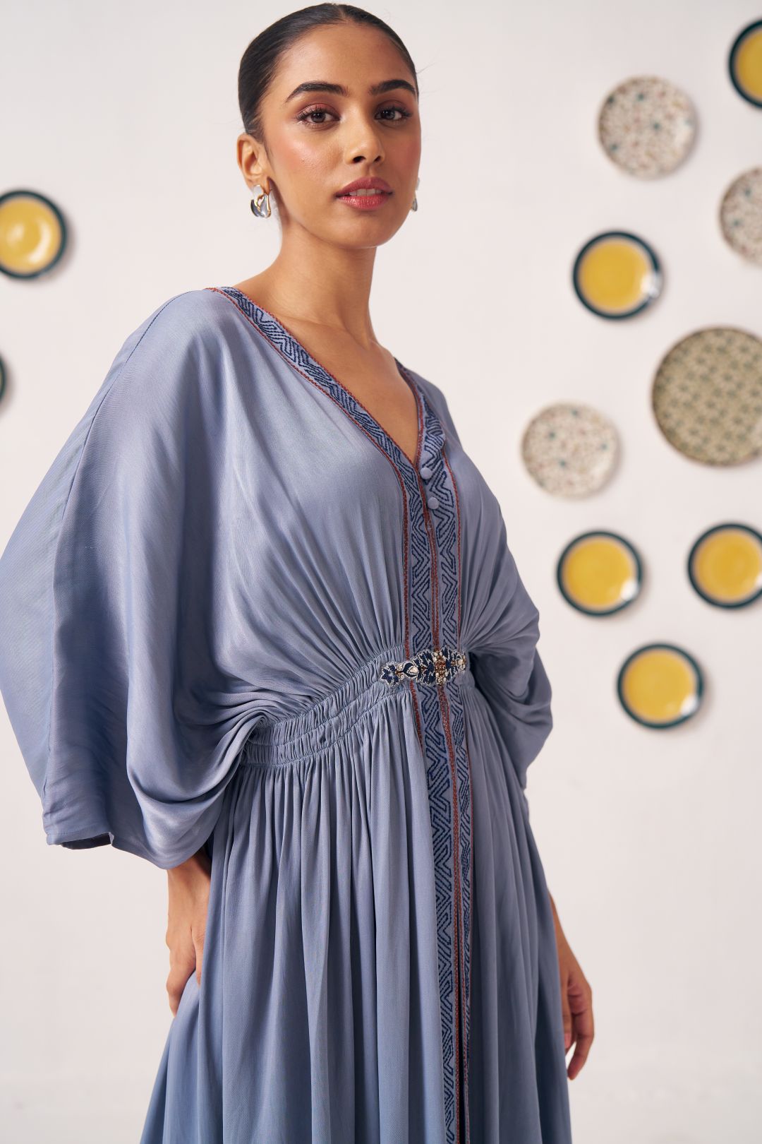 Aeris Steel Blue Embellished Maxi Dress - Western Era Dresses for women