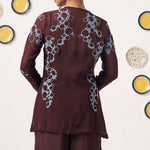 Aira Chocolate Brown Embroidered Jacket With Inner - Western Era Tops for women