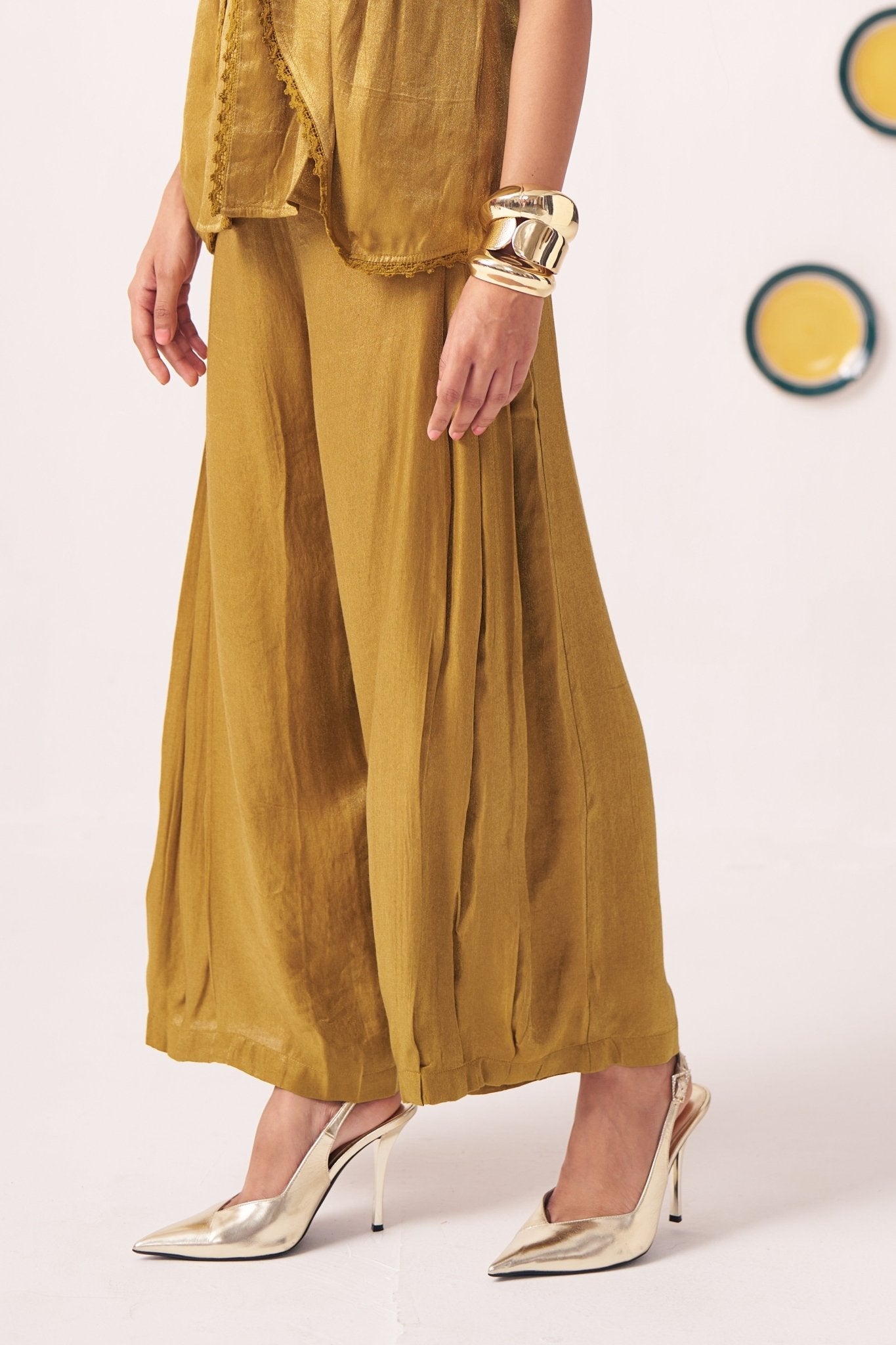 Amirae Gold Shimmer Trouser - Western Era trousers for women