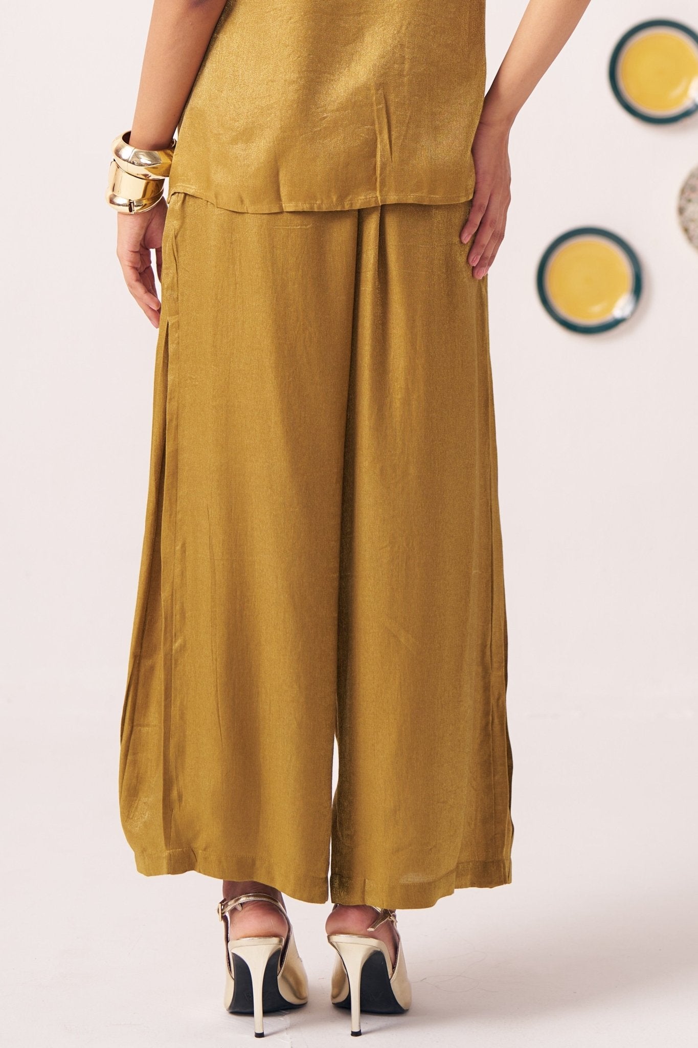 Amirae Gold Shimmer Trouser - Western Era trousers for women