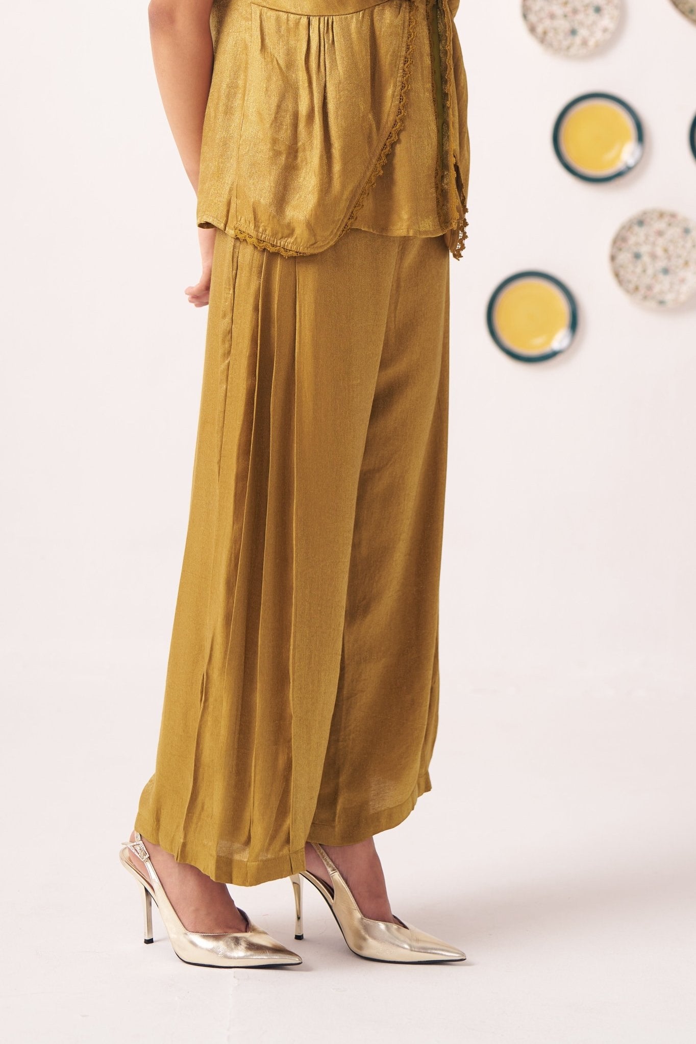 Amirae Gold Shimmer Trouser - Western Era trousers for women